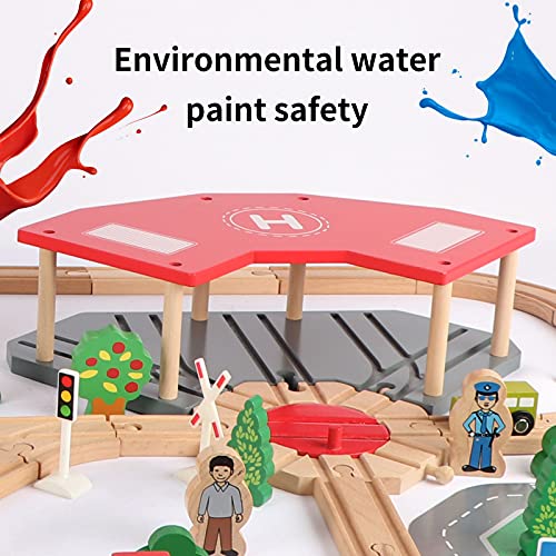 Qilay 140 Pcs Wooden Train Set, Delux Toddler Train Set Railway Kits For Kids, Premium Wood Friendly Building Construction City Train Tracks Toy For 3,4,5 Year Old Boys And Girls #TOP3