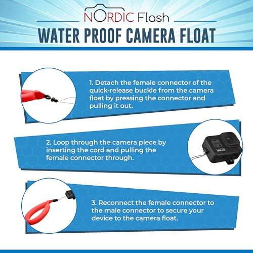 Floating Wrist Strap (2-pack) for Phone & Action Camera - Compatible with GoPro Hero 13, Insta360 X4, DJI Action 5 Pro, OM System TG-7, Kodak PixPro WPZ2 & iPhone - Red & Orange - Image 6