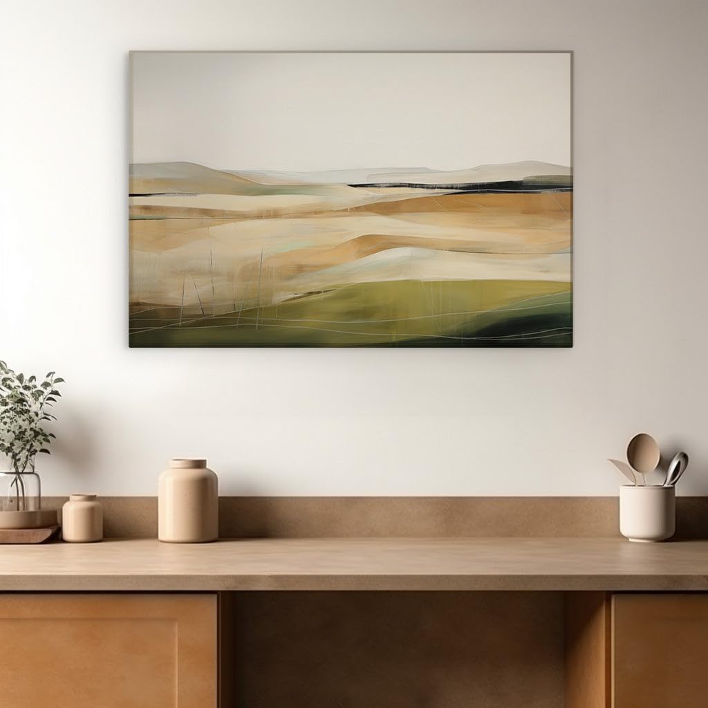 Canvas for Living Room. Embracing Tranquility in a Digital Expanse � Exploring Abstract Landscapes of Color and Line, 27 x 18 inch Canvas Wall Art - Contemporary Masterpieces - Modern Home Decor