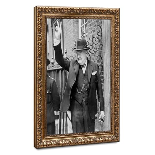 Winston Churchill V for Victory WCYB cadre toile idée cadeau 30x45
