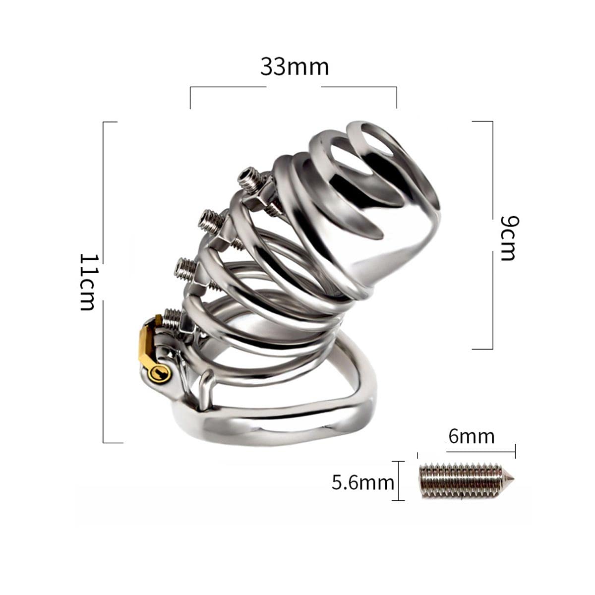AAKOMA Dispositif de chasteté masculine Cage à bite en acier inoxydable Ceinture de chasteté Bondage pour hommes Jouet sexuel adulte avec anneau de pénis en arc de 40mm