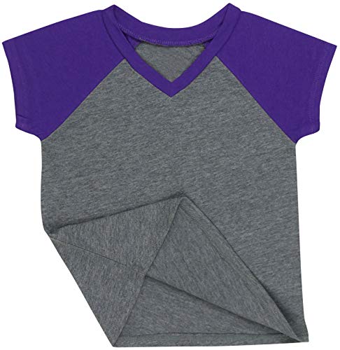 Image of ToBeInStyle Kids Boys Girls Cotton Jersey Contrast Raglan V-Neck Tee T-Shirts