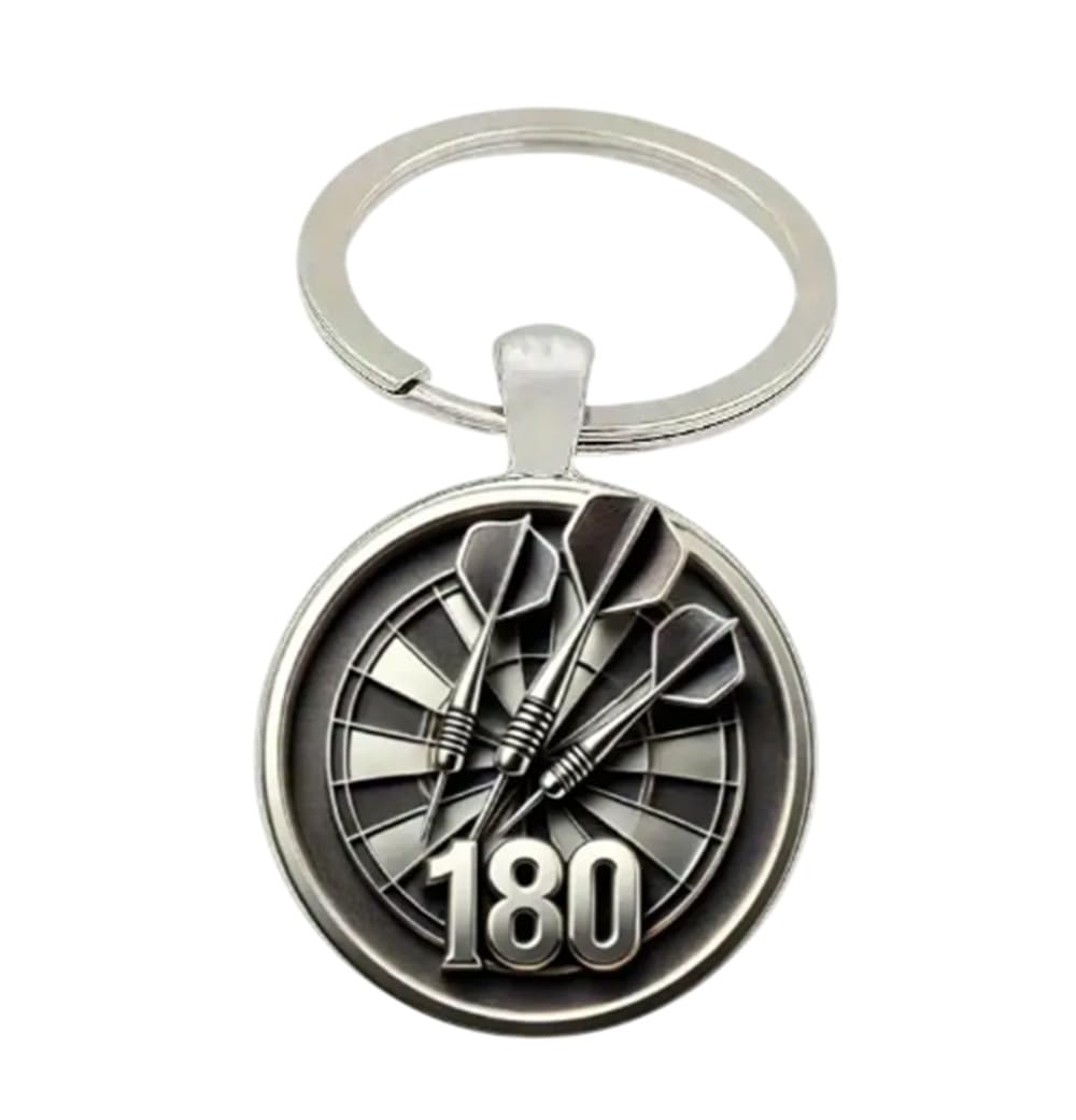 CMJ™ Darts Keyring Keychain Sport Dartboard Sporting Maximum Score 180