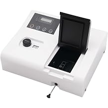 Visible Spectrophotometer 50-1020nm, Digital Visible Spectrophotometer with 2nm Accuracy, Tungsten Spectrophotometer with Backlit LCD for Water Quality Testing, Scientific Research, Teaching Lab