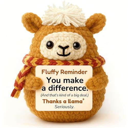 Krinisou Positive Animals Crochet Llama, Funny Thank You Appreciation Gift