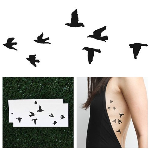 Tattify Birds Temporary Tattoo - Flock Yeah (Set of 2) - Other Styles