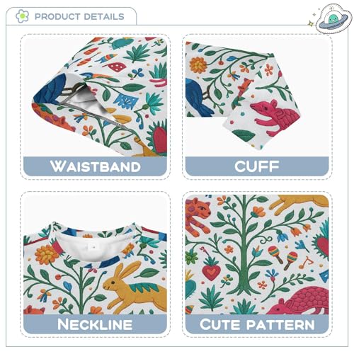 JUNZAN Mexican Vibrancy Animals Bright Kids Girls Hooded Sweatshirt Fleece Boys Sweat Shirt Party 4T3