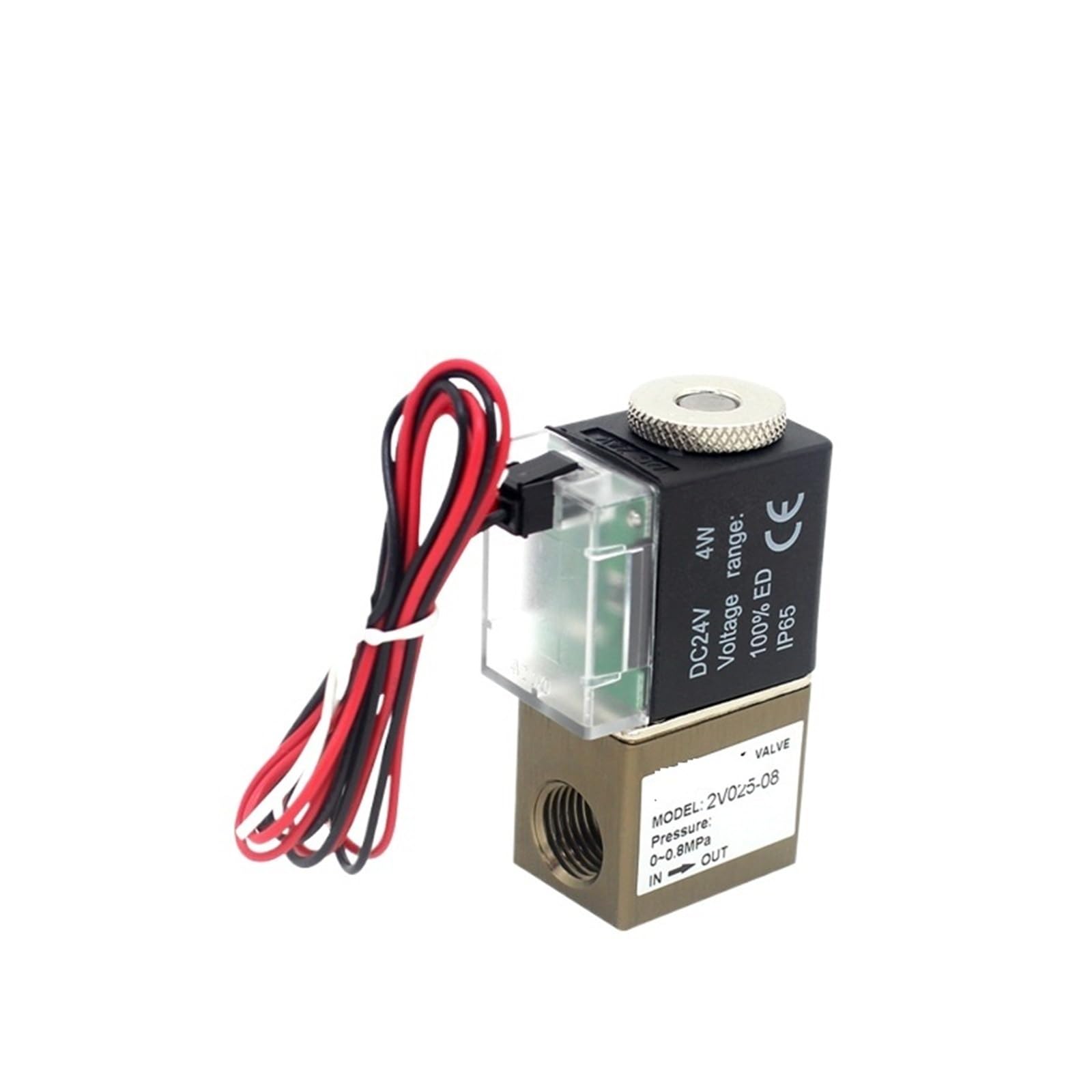 Électrovanne pneumatique 2V025-08 1/4 BSP 12V 24V 220V avec raccord 4mm
