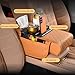 Zpana Car Center Console Armrest Pillow, Memory Foam Leather 4 in 1 Vehicle Arm Rest Cover with Tissue Box 2 Side Storage Bag Cup & Phone Holder, Auto Armrest Cushion, Universal Fit (Black)