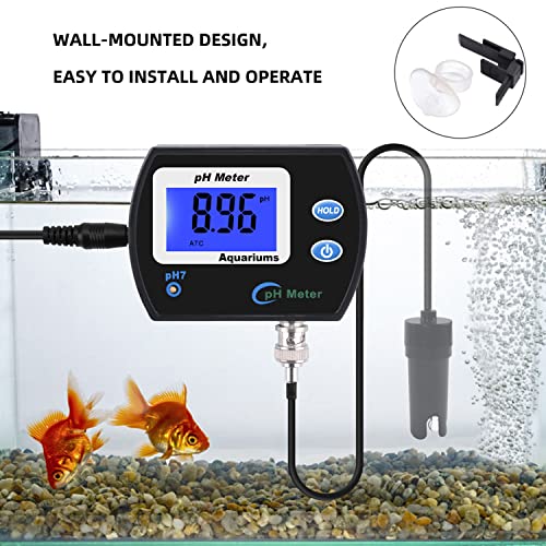 Testeur de pH de l'eau mural LCD pour contrôle de piscine et eau potable - 3