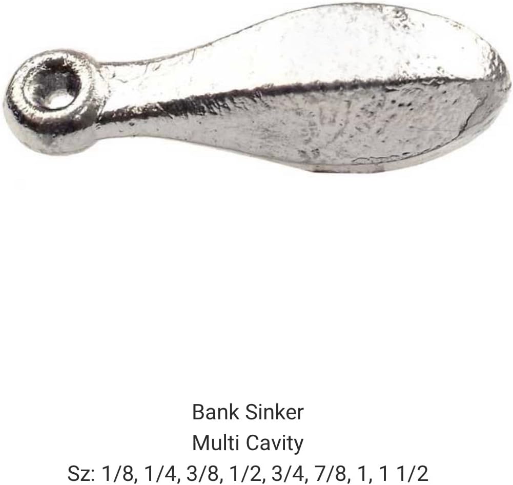 Do It Mold Bank Sinker Multi Cavity 1/8, 1/4, 3/8, 1/2, 3/4, 7/8, 1, 1 1/2 Oz Banks Sinkers Do it Mold 1101 BK-8-A