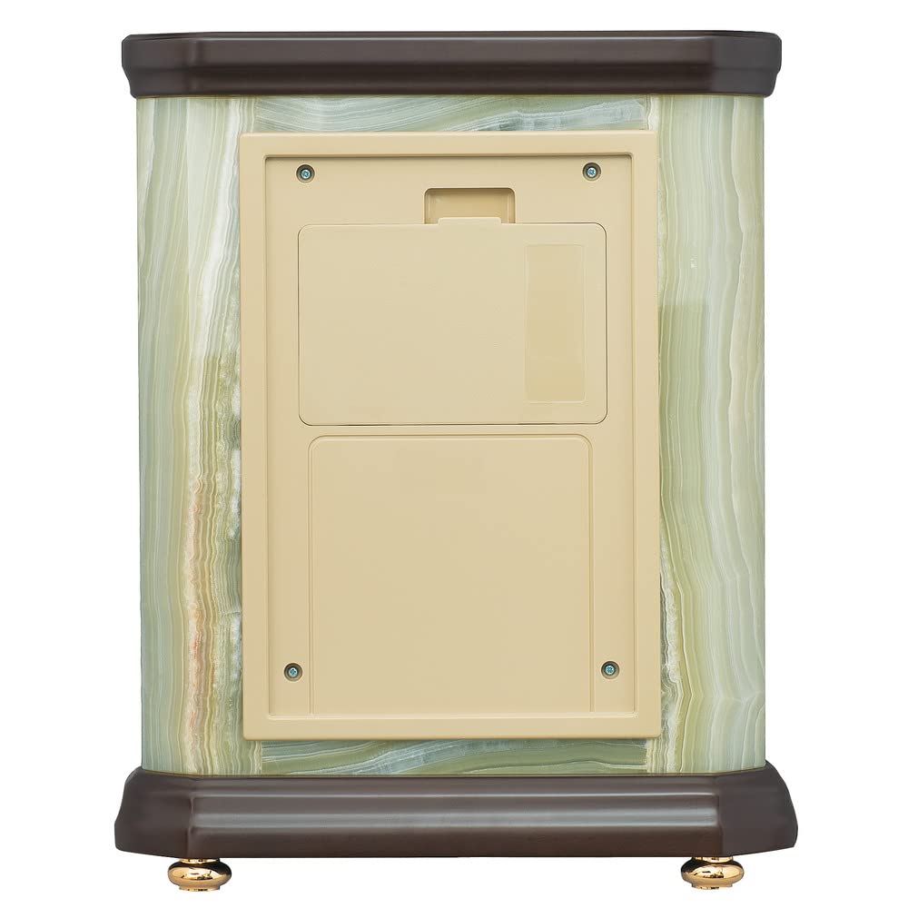 セイコークロック 置時計 電波 濃茶木地 オニキス 325×265×117mm