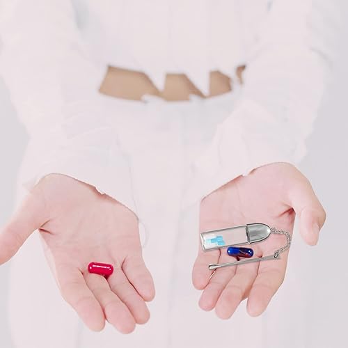 Miniatura 9 de Pastilleros portátiles botellas Earpick 4 cajas de píldoras de bolsillo de metal con Earpick Contenedor de píldoras diario transparente impermeable
