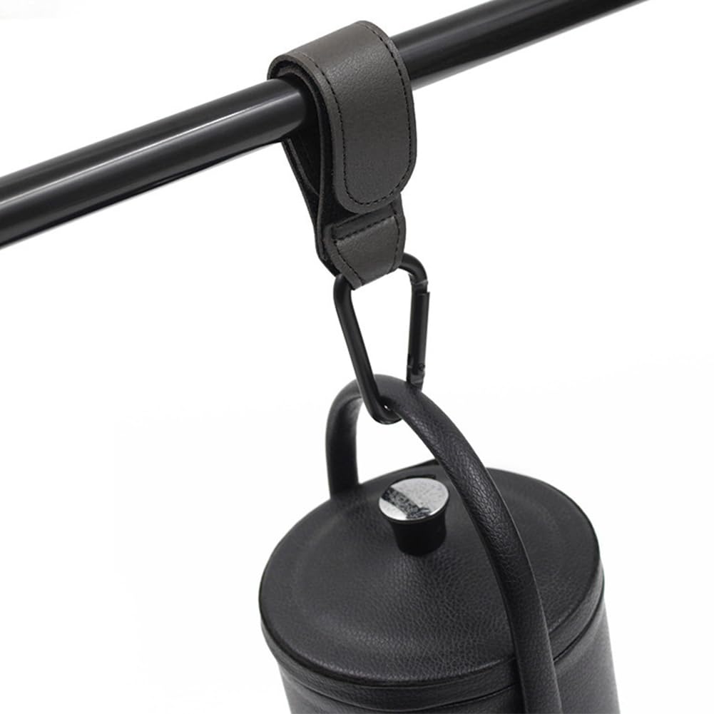 Ganci per Passeggino,Ganci Passeggino Universali,Ganci per Passeggino Porta Borse,Gancio per passeggino in Pelle,Gancio per Passeggino Portatile,Ganci Borsa Passeggino 2 Pezzi Nero Tokaneit