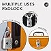 Padlock 4 Digit Combination Lock - for Gym School Locker, Outdoor Gate, Shed, Fence, and Storage - Weatherproof Metal - Keyless, Easy to Set, Resettable - Silver