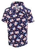Unique Baby Boys Patriotic Flag Print 4th of July Polo Shirt (4t, Flag)