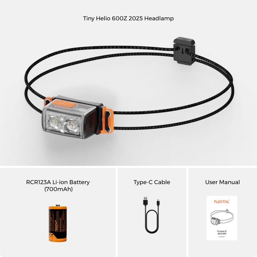 FLEXTAILGEAR LED Stirnlampe, Wiederaufladbare Stirnlampe, 600 Lumen Superhell, 6 Lichtmodi, 60 Winkeleinstellung, IP67 Wasserdicht, Camping Stirnlampe für Angeln, Radfahren, Wandern und Laufen