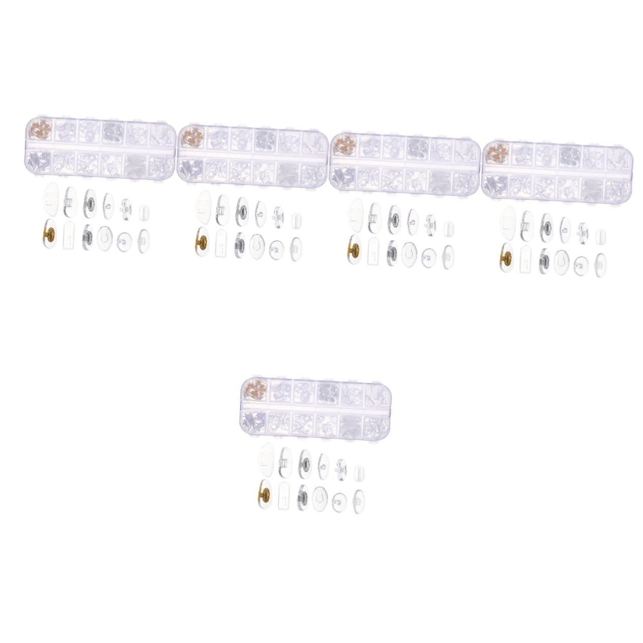 Healvian 5sets Naselli Silicone Per Occhiali Cuscinetti Regolabili Antiscivolo Per Comfort e Stabilità Per Riparazioni Ottiche e Sole