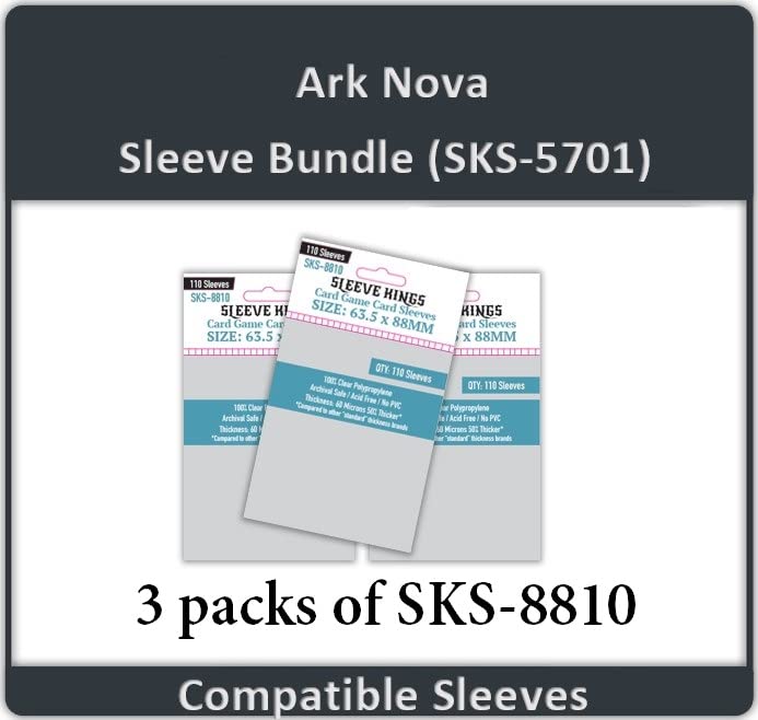 Ark Nova Compatible Card Sleeve Bundle (SKS-8810 X 3)