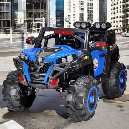 Image of Driving EV Cars for 1, 2, 3, 4, 5, 6 Years | Remote + Steering + Mobile App Control | Kids Jeeps (Jumbo Size KAB2188 [1-8 Year Kids], Royal Blue)