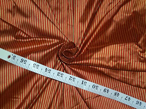 Dupioni en soie rouge anti affaissement tissu rigide rayé 137 cm robe de soirée