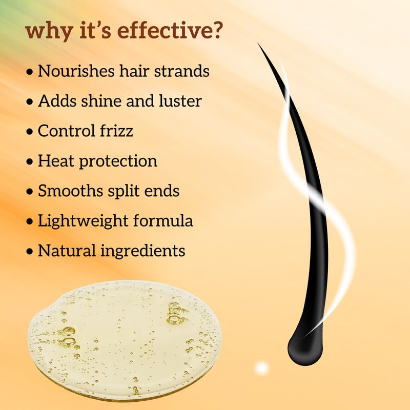 Image of inatur Argan Oil Hair Serum | Frizz Control & Deep Nourishment | Smoothens, Strengthens & Adds Shine | Lightweight, Non-Greasy Formula for Soft, Silky & Tangle-Free Hair | All Hair Types | 50ml