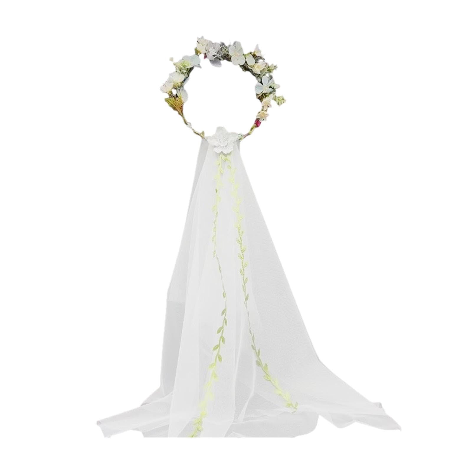 Corona de flores de madera sin dolor para novias y fiesta