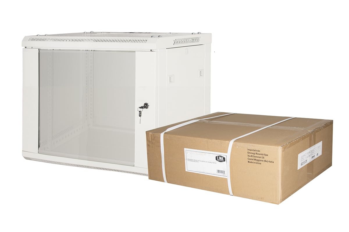 Armoire Rack 19" 6 unités murales (a) 370 x (L) 600 x (p) 450 Gris démonté Porte Verre