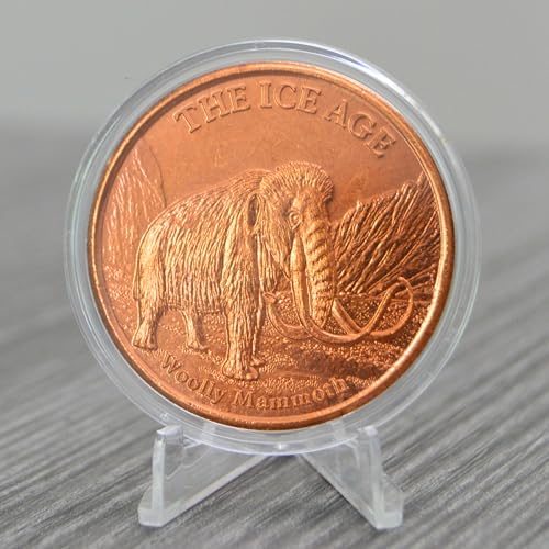 Image of Ice Age Woolly Mammoth 1 oz Pure .999 Copper Round Bullion Coin in Capsule - COA by Heavenly Metals