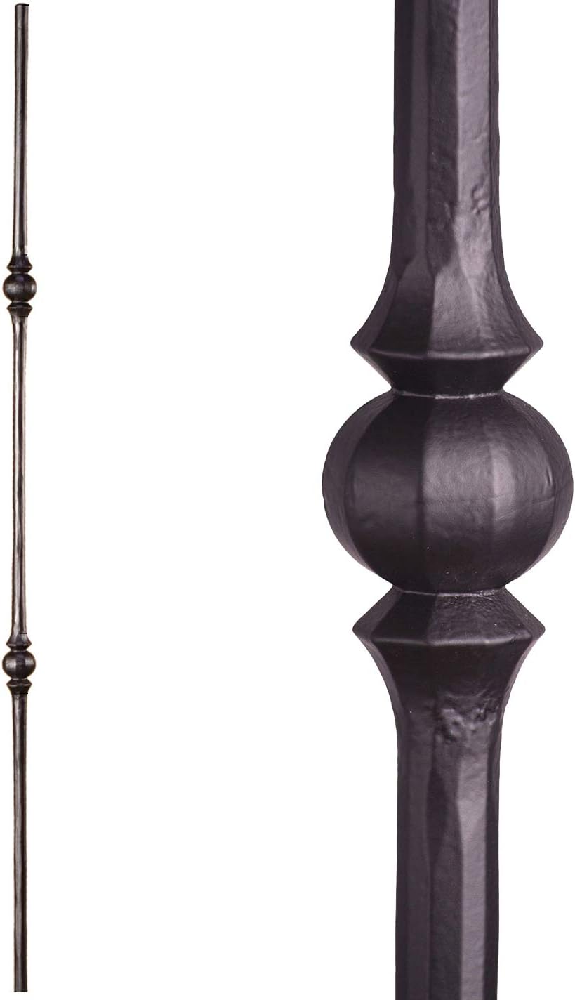 Satin Black 16.3.26 Flat Base Shoes for 9/16 inch Round Tuscan Iron Balusters for Stair Remodel, Box of 10