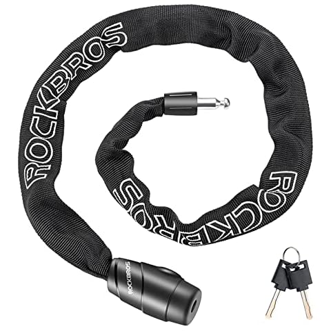 ROCKBROS Fahrradschloss 95cm/15.61mm Fahrrad Kettenschloss Hoher Sicherheitsstufe Cover