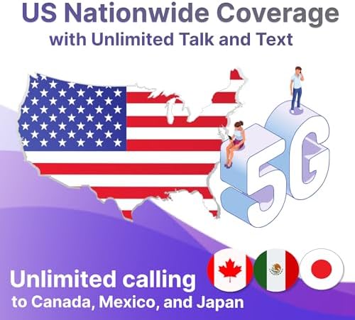 Jethro Mobile USA SIM Card (Uses T-Mobile), 7GB High-Speed 4G/5G Data, Unlimited Talk, Text, & Basic Data, Same Day Activation, Data Usage Tracking, US SIM Card for Canadian Travelers (7-Days) - 1