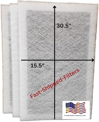 Fast-Shipped-Filters 3 Pack AC-RBC-3 Replacement Filters Designed to Fit with Dynamic SpacePak Air Cleaner Refill WhiteWhite