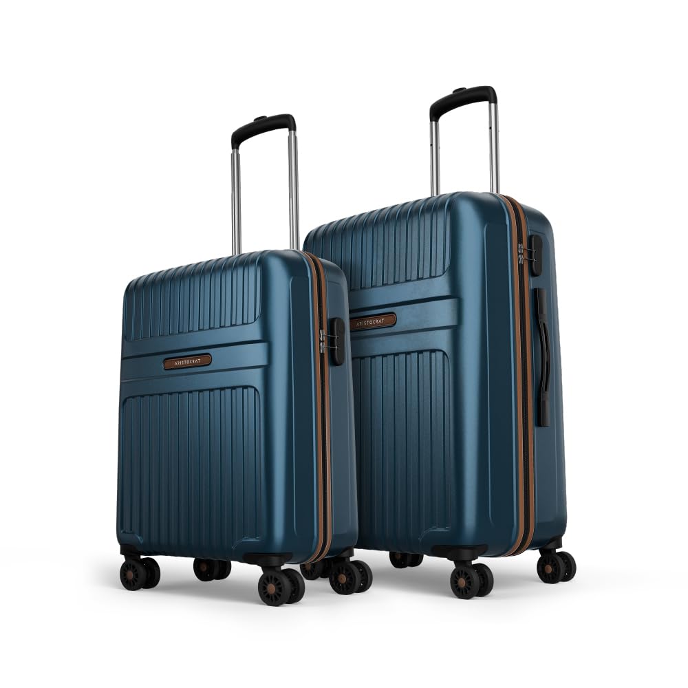 Atlas Set of 2 Trolley Bag 55cm & 66cm | Small+Medium | Hard Luggage | Smooth 8-Wheel Suitcase | Secure Combination Lock with Sturdy Zipper | Full Fabric Convipack | 3-Year Warranty (Teal)-image-35