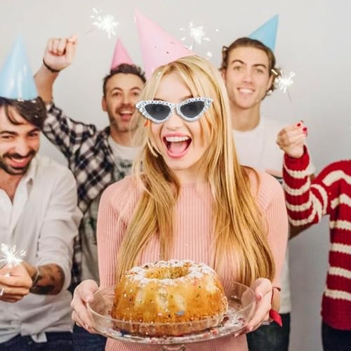 Birthday Girl Sunglasses for Women,Heart Shaped Glitter Sunglasses,Cute Birthday Glasses with Rhinestones for Bachelorette,Bridal Shower & Party Favors4