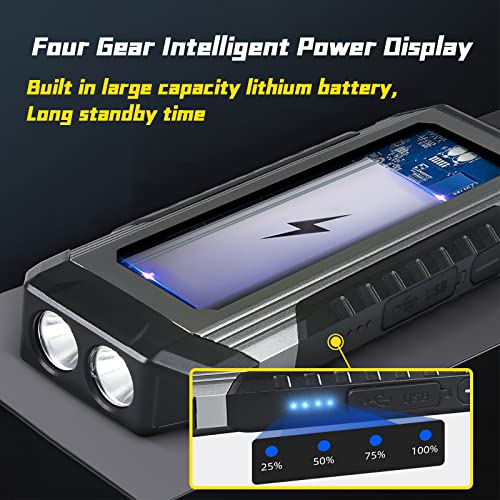 Job Site Lightingwork Light, Rechargeable Led Work Light 1200 Lumens, Portable Magnetic Work Light 7 Modes, With Magnetic Base And Hook Mechanic Light For Under Hood/Car Repairing/Inspection/Camping #TOP2