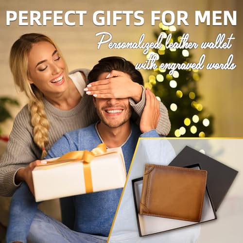 Handmade Vintage Genuine Leather Men Wallet with Inspiring Text, RFID Multi-Function, Valentine's Day Christmas Birthday Anniversary Romantic Gifts for Boyfriend and Husband4