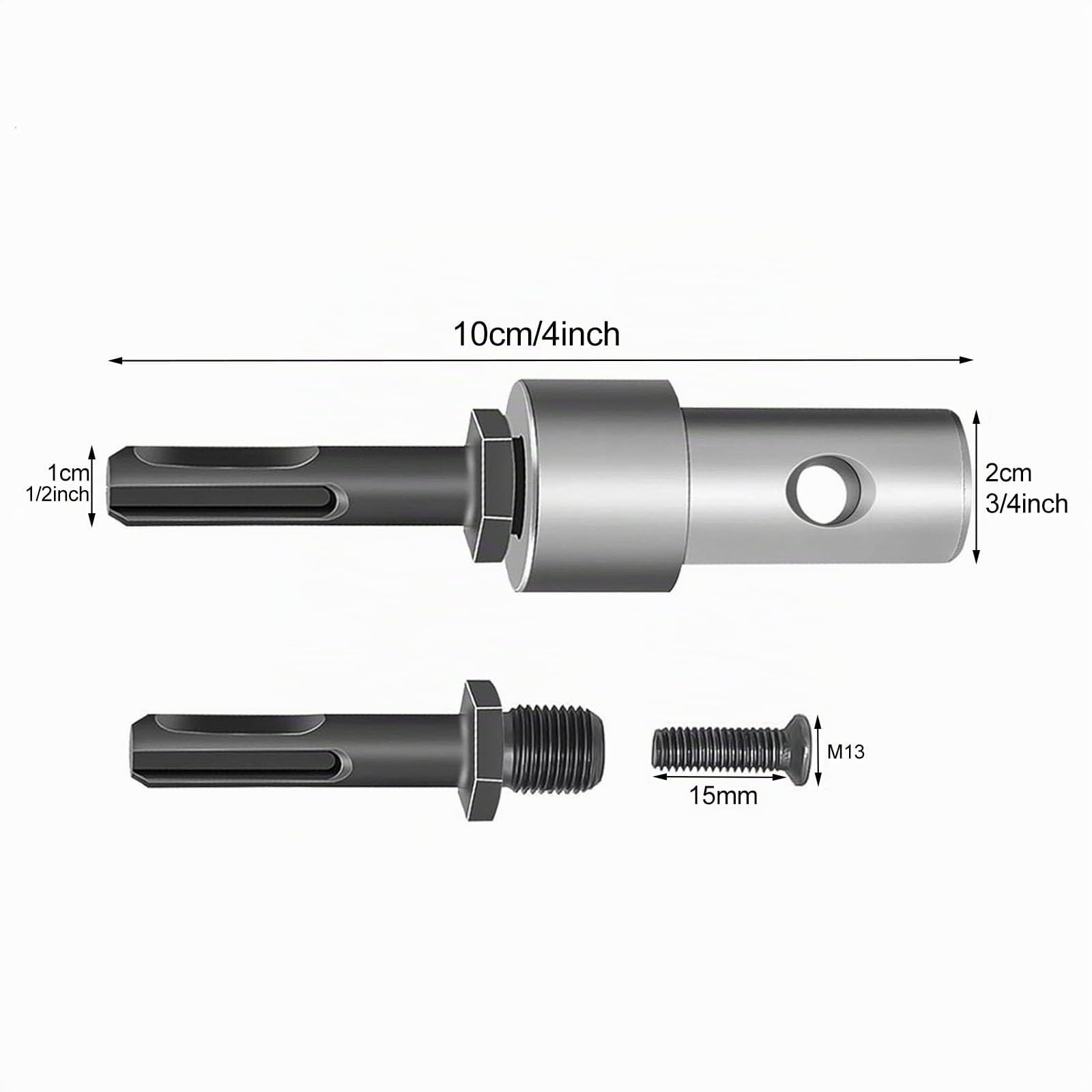 Taladro de Tierra para Ahoyador Gasolina & Eléctricos & Batería, Diámetro 10 cm, Longitud 80 cm con SDS Plus grabando, para plantación de árboles, barrena para hoyos de tierra, barrena para pilotes