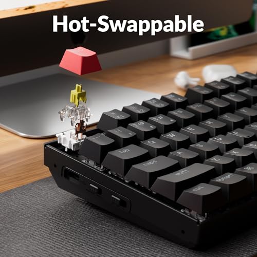 Image of Keychron K8 QMK TKL Wireless Mechanical Keyboard with Hot-swappable Super Banana Switch, Bluetooth 5.2 /Wired, RGB Backlit Shine-Through PBT Keycaps for Mac /Windows /Linux (Version 2)