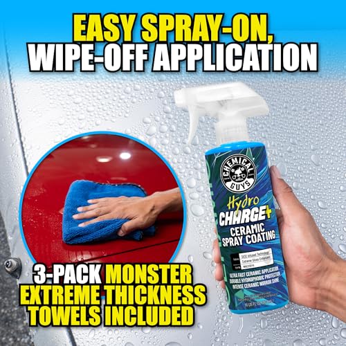 Chemical Guys Hydro Charge Ceramic Spray Coating 16 Fl Oz, With Monster Extreme Microfiber Towels (3 Pack) High Gloss Paint Protection Spray With Thick Plush Towels For Car Wash Drying And Detailing by Chemical Guys - Image 6