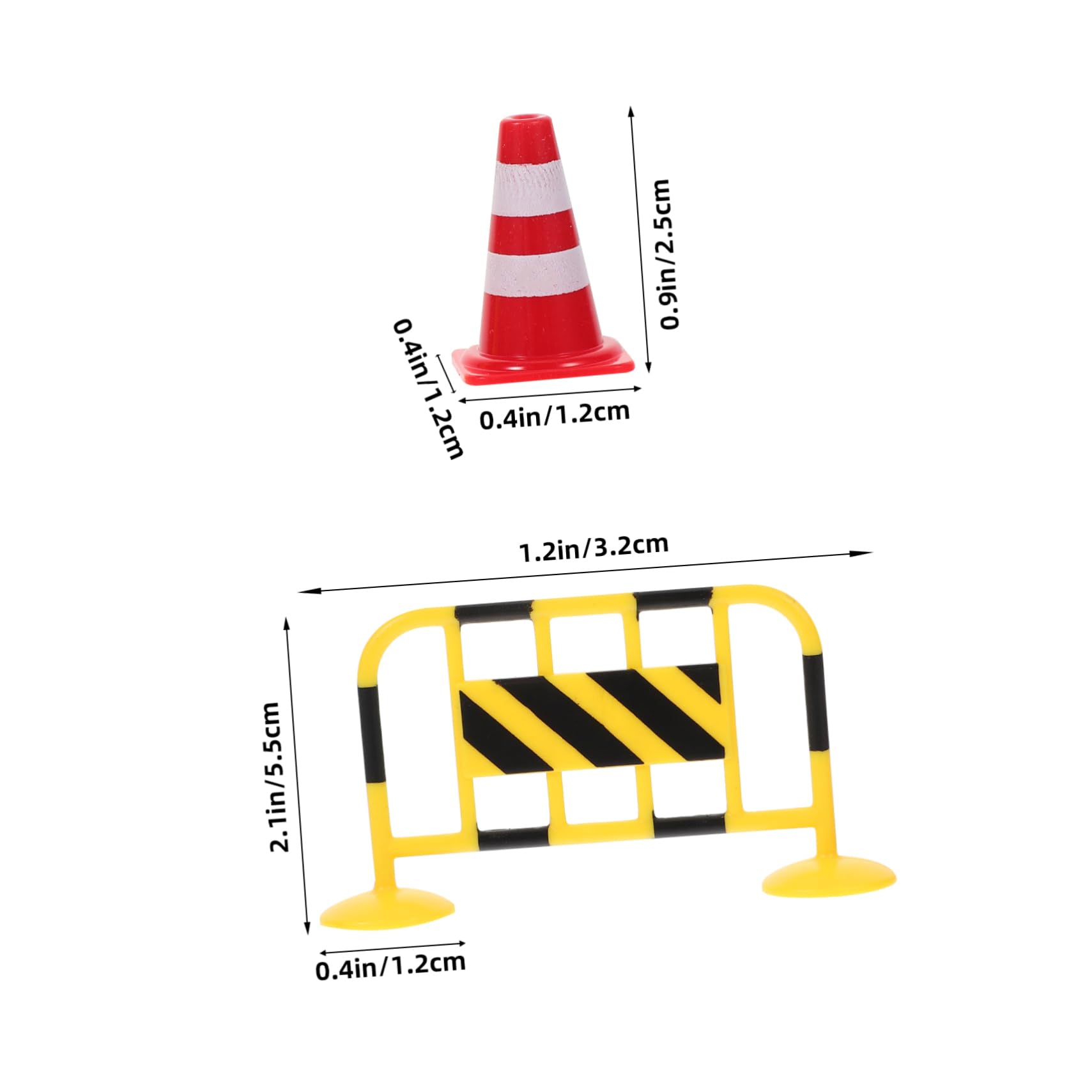 CORHAD 8pcs Miniature Roadblocks Set Traffic Cone Toys for Boys and Girls Safe Material Learning and Imaginative Play Road Safety Education