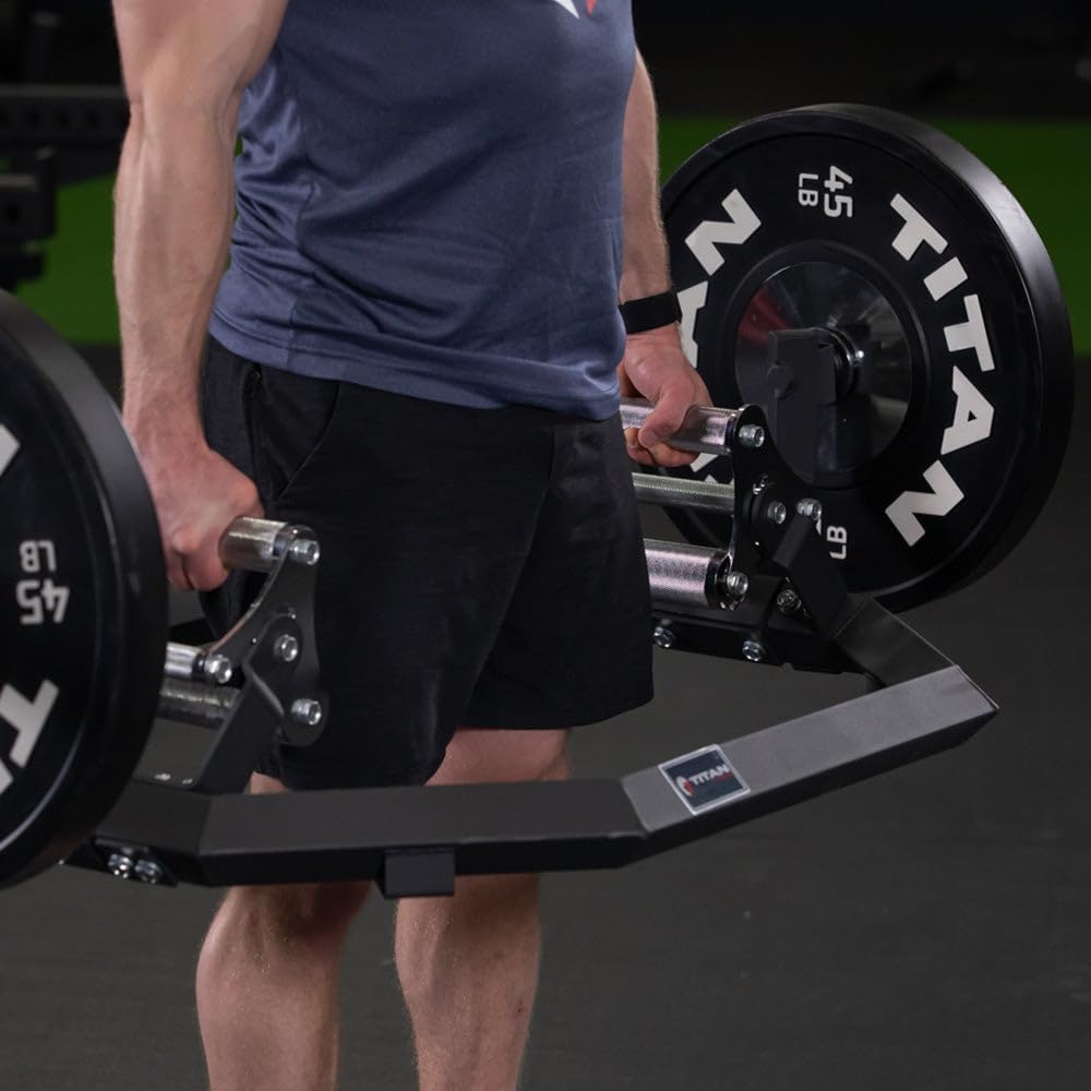 Titan Fitness EZ Load Hex Bar, Hexagonal Trap Bar with Knurled Tri-Grip Handles, Rated 500 LB, Specialty Olympic Strength Training Deadlift Bar, Bent Over Rows, Squat Jumps