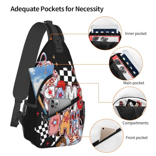 Game Day Baseball Sling Backpack Unisex Crossbody Chest Bag Shoulder Chest Bag For Women Men Hiking Travel4