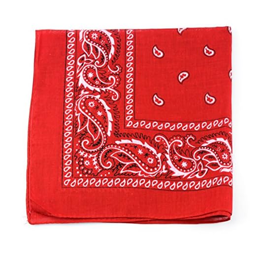 NYFASHION101 Unisex Double Sided Print Paisley Cotton Bandana Head Wrap Scarf, Red