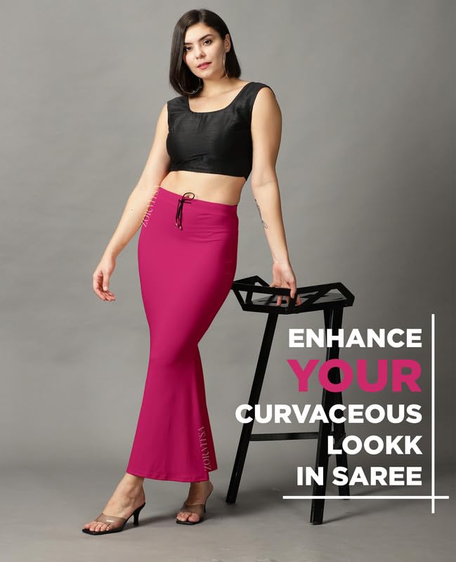 Image of ZORNITSA Cotton Lycra Saree Shapewear Petticoat for Women, Stretchable Saree Shaper Petticoat Inskirt, Shape wear Dress for Saree, Skirts