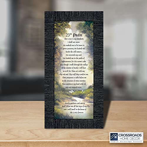 Psalm 23 Christian Wall Art, The Lord Is My Shepherd Bible Verses Wall Decor, Christian Decorations For Home, Framed Christian Plaque With Comforting And Encouraging And Words, 7731Ch #TOP3