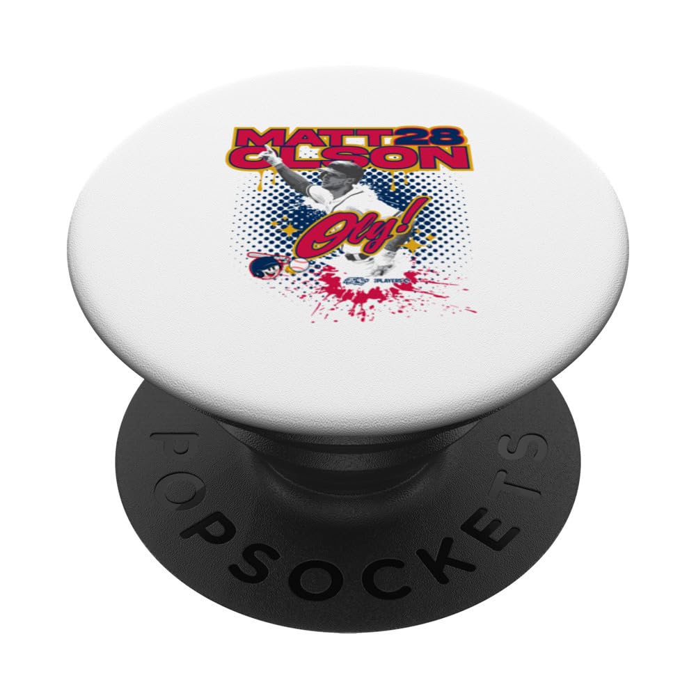 Matt Olson Atlanta Baseball Sket One x MLB Players PopSockets Adhesive PopGrip, Black