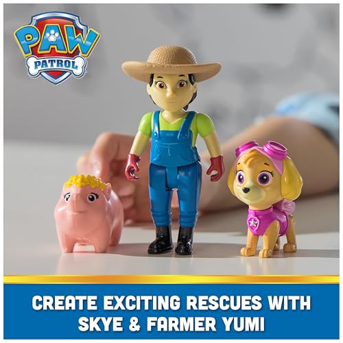 Image of Paw Patrol Skye, Farmer Yumi & Piggie Figures, Kids Toys for Boys and Girls Ages 3 and Up