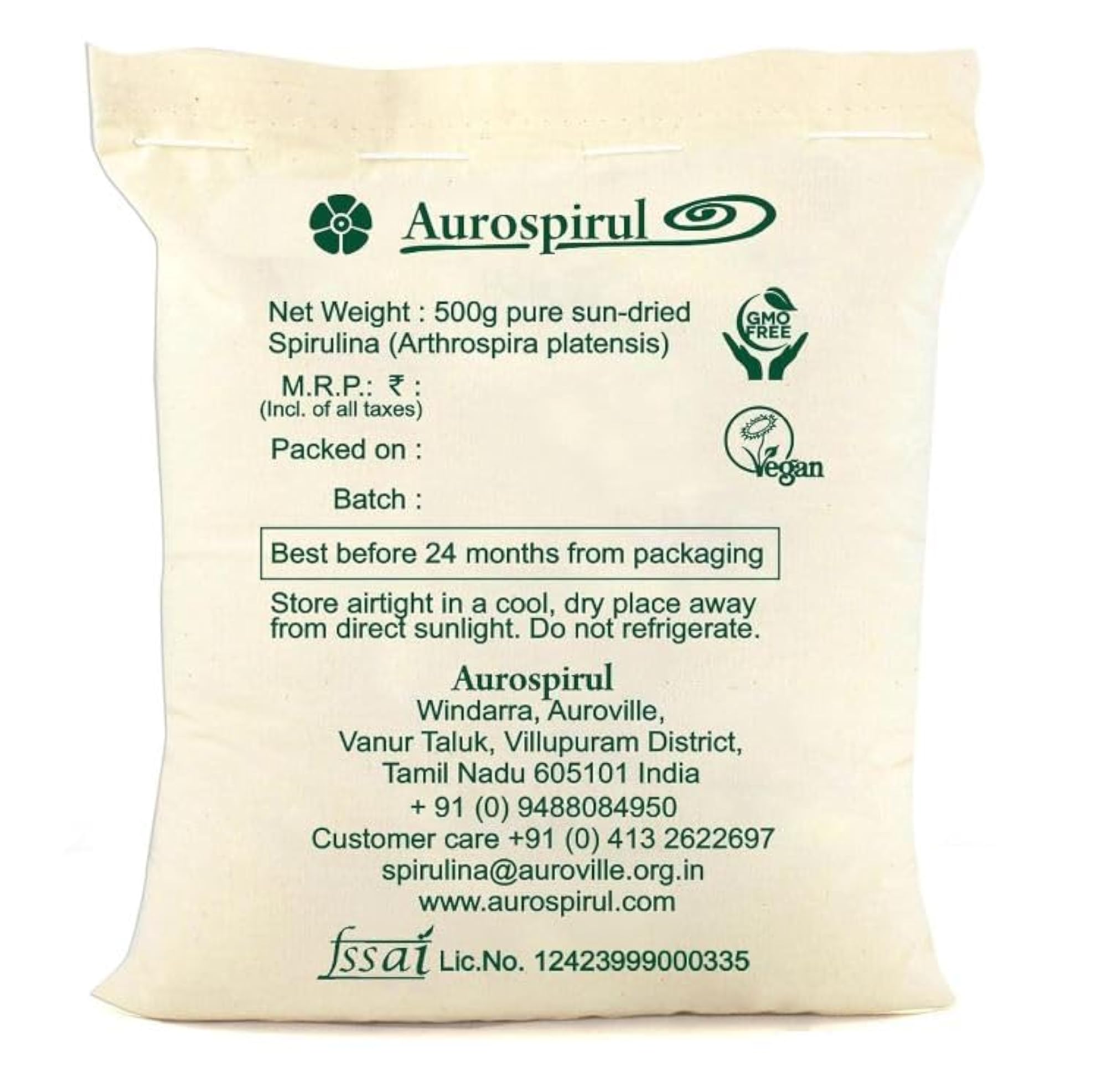 Aurospirul Sun-Dried Spirulina Crunchy, 500g