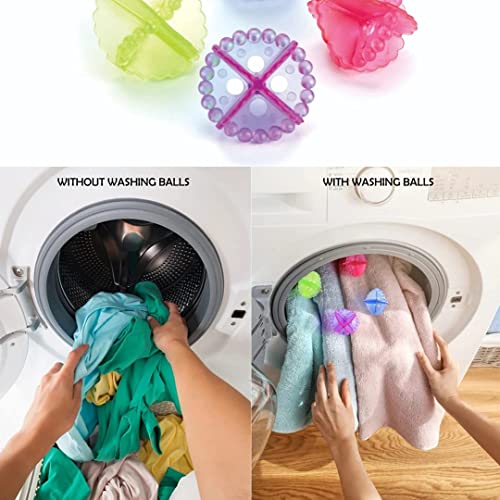 Image of Silicon Washing Machine Cloth Wash Brush Cleaning Ball Products Wash Without Detergent Soft Fabric Washer Helper Cleaning Ball (Multicolor Pack of 4)